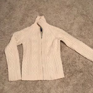 A&F wool zip up sweater